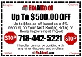 Upp to $500.00 off Your Next Roofing Rroject Voted Best Brooklyn Roofing by bizvotes.com